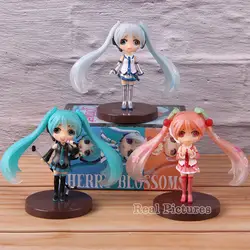 QPosket Q Posket Hatsune Снежная Мику Сакура Мику фигурка ПВХ Коллекционная модель игрушка украшение подарок 3 шт./компл