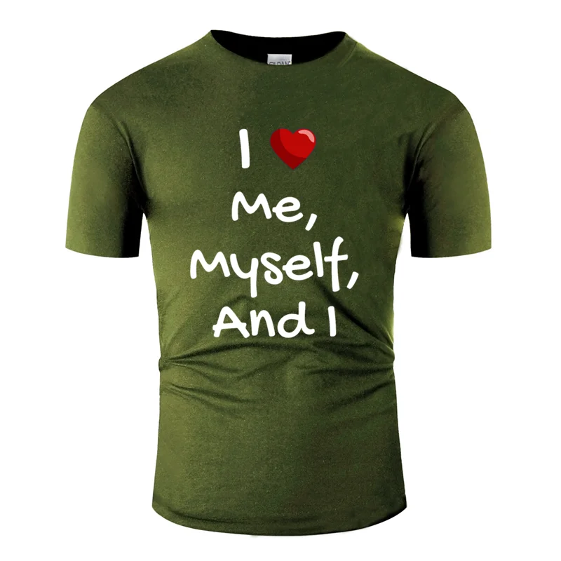 Одежда Humor I Love Me Myself& I футболка для мужчин с принтом размера плюс 3xl 4xl 5xl тонкая мужская футболка Веселая хлопок