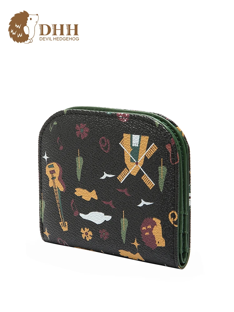 

DHH Short Girl Purse Ins 2019 New Arrival Korean Version of the Two Folds Multi-functional Student Wallet