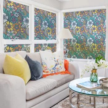 

DKtie Featured glass window film color flower decoration kitchen bedroom home decoration BLT3224