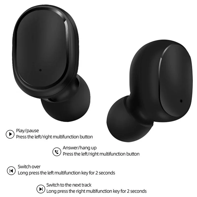 A6S TWS Mini Earbuds Bluetooth 5 0 Earphone For Xiaomi For Redmi Wireless 5 0 TWS Earphones with Microphone Handsfree For iPhone