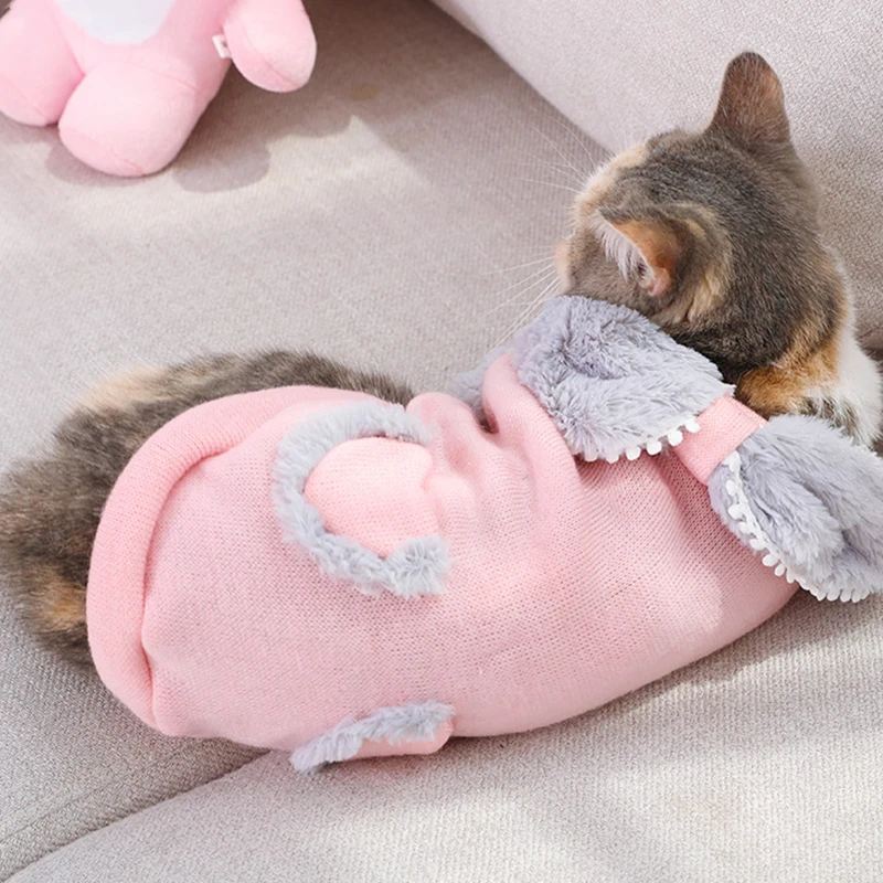 Hoopet теплая кота Костюмы осенне-зимняя одежда для домашних животных свитер в полоску с рисунком собаки котята наряд кошка Пальто; костюм