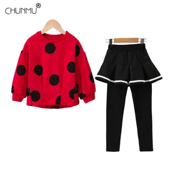 

Children Clothing 2020 Autumn Teens Girls Clothes Long Sleeve Dot Tops Pants Outfit Suit Kids Tracksuit For Girls Clothing Sets