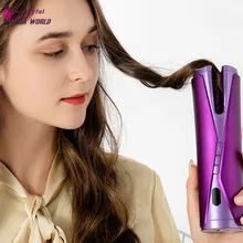 Cordless Automatic Hair Curler Electric Ceramic Curling Iron Machine USB Rechargeable Curls Waves LCD Display Rotate Wave Styler