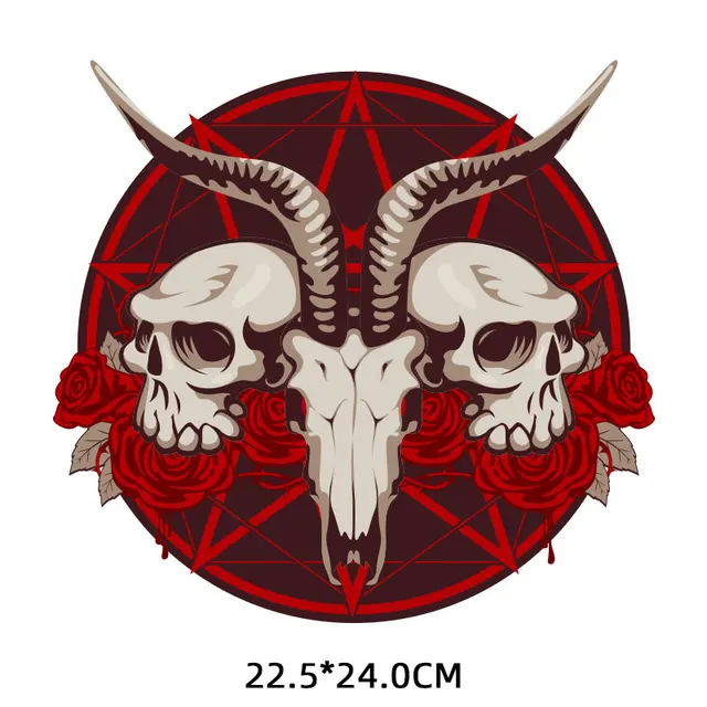 Bull Head Iron on Patches for Men's Clothing Cool Cow Parches Thermal Transfer Stickers on Punk Clothes Accessories Appliques T X0020