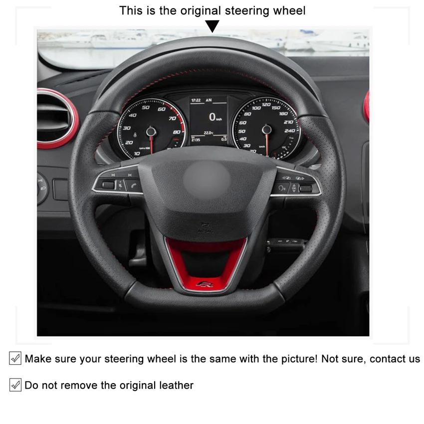 Черные замшевые чехлы на руль MEWANT для Seat Leon Cupra R 2013 2019 ST Ateca FR 2016 2019|Чехлы руль| |