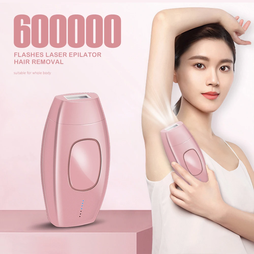 Depiladora láser con 600000 Flashes para mujer, máquina de depilación permanente IPL, fotodepiladora Facial eléctrica para Bikini femenino