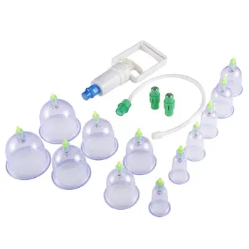 

12 pc/Set Vacuum Cupping with Suction Pump Suction Therapy Device Set herapy Kit body Relaxation Healthy Massage Set