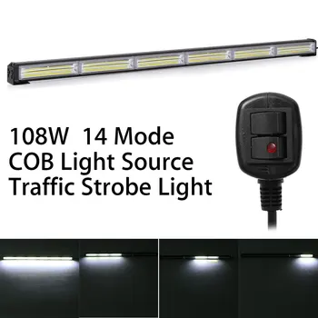 

108W 12V COB LED Emergency Work Traffic Light Bar Warning Flash Strobe 14 Mode