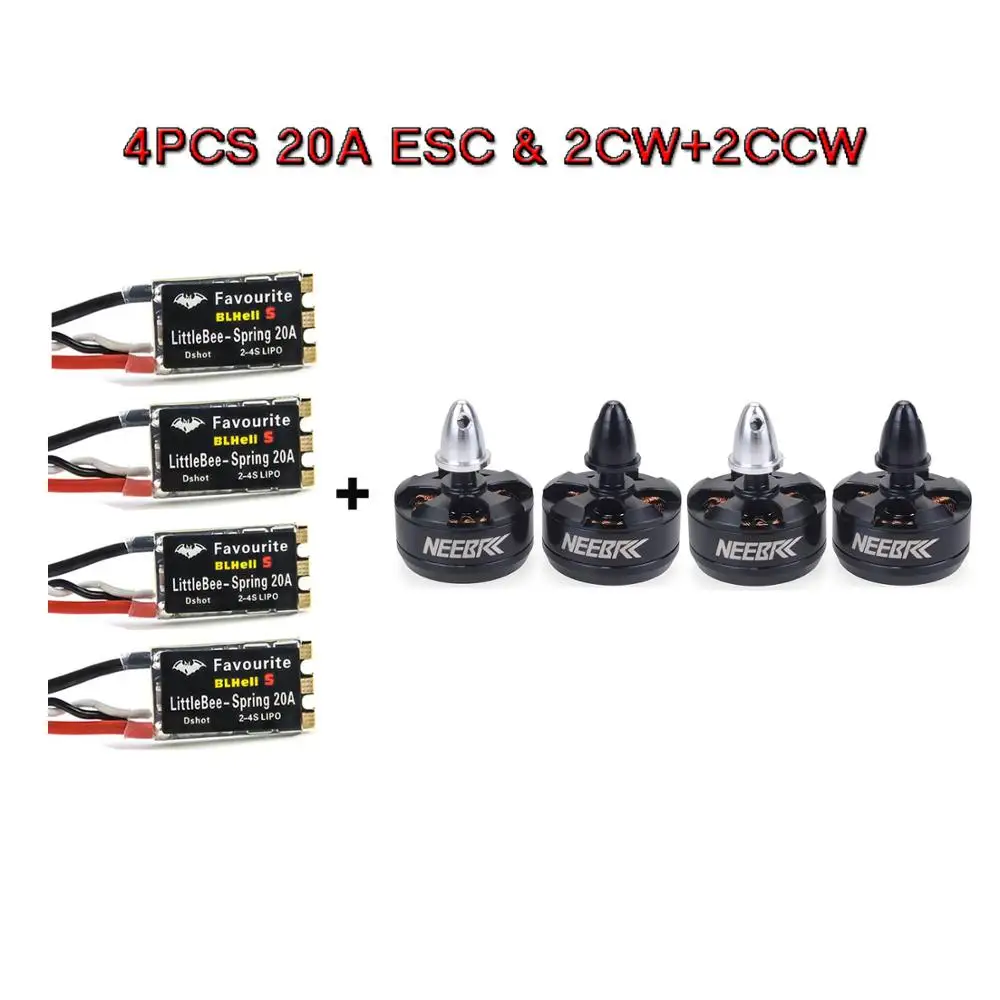 motor esc set-20A MT2204 2204 2300KV бесщеточный двигатель и любимый LittleBee BLHELI-S 20A 30A 2-6S ESC для DIY Мини мультиротор RC гоночный Дрон - Цвет: motor esc set-20A