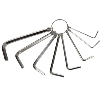

GTBL 1.5mm to 6mm Metric L Design Hex Key Wrench Tool Keyring 8 in 1