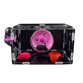 

Acrylic Hamster Cage Small Pet Villa Transparent Breathable Castle Deluxe Basket 425D