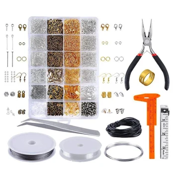 

24 Grids Jewelry Repair Tool with Accessories Pliers Jewellery Findings Beading Wires
