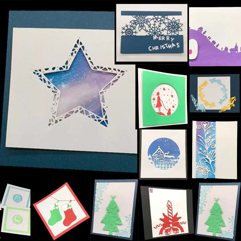 

Cutting Dies Metal Christmas Embossing Stencil Card Album Scrapbooking DIY Punch Craft homemade cards envelopes Cutting Dies