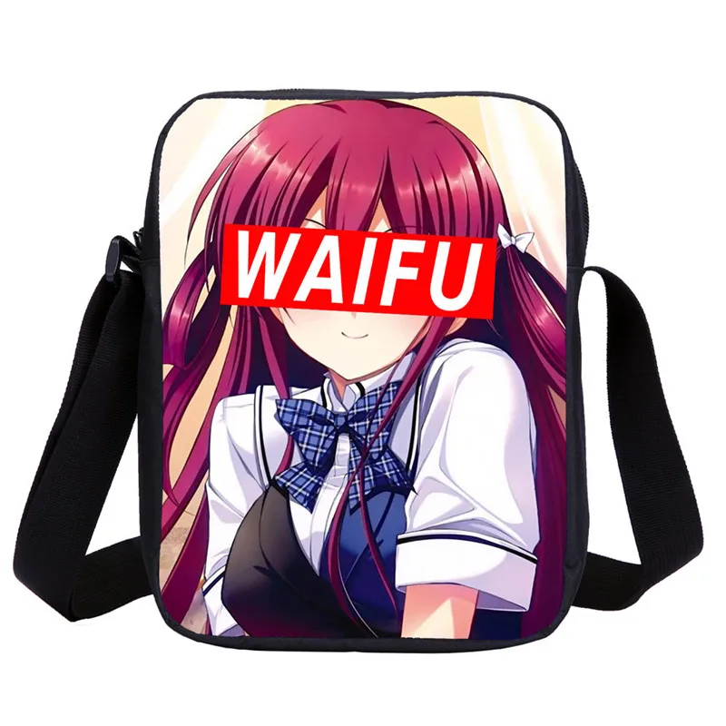 Новые мини сумки-мессенджеры для девочек женские сумки модные Sugoi Senpai аниме Waifu Печать Дети Bolsos Mujer Feminina Sac основной Femme - Цвет: Синий