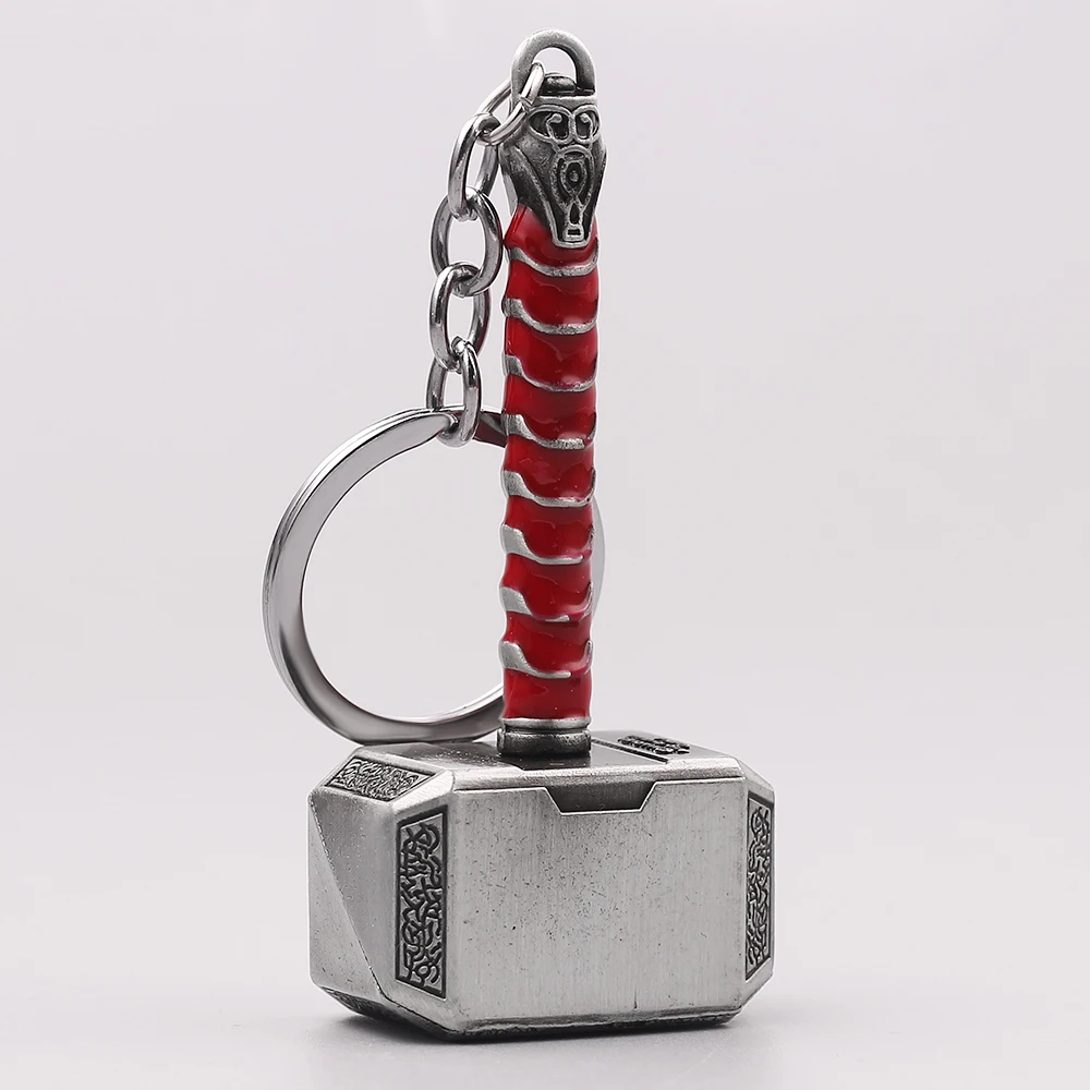 

Thor Hammer Metal Keychain Avengers Endgame Superhero Thor Weapon Iron Man Key chain For Keys Men Car Women Bag Accessories