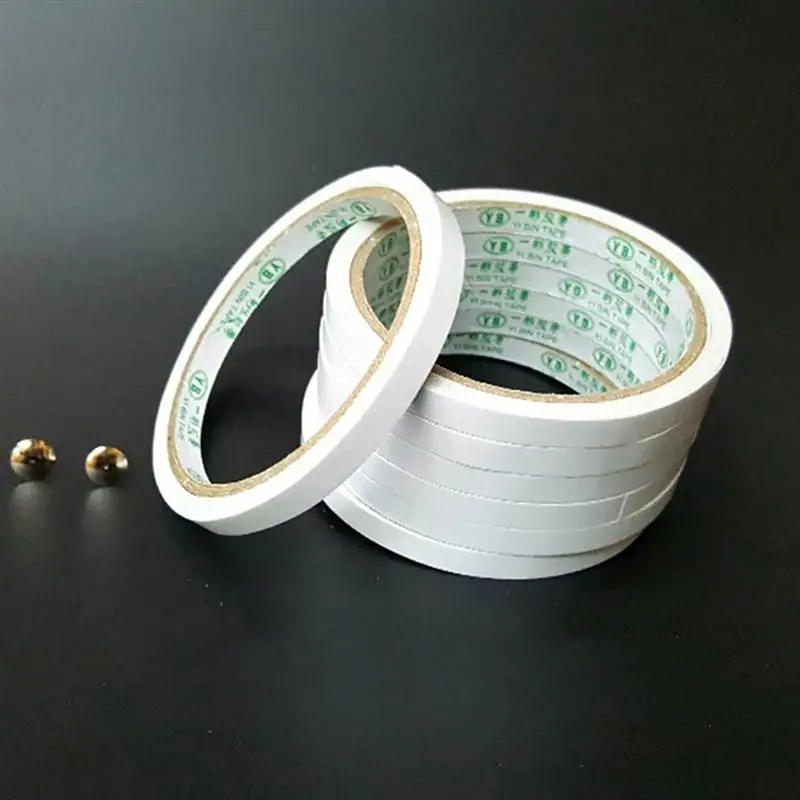 10Pcs 8M Double Sided Tape White Super Strong Double Sided Adhesive Tape Paper Strong Ultra Thin High Adhesive Cotton