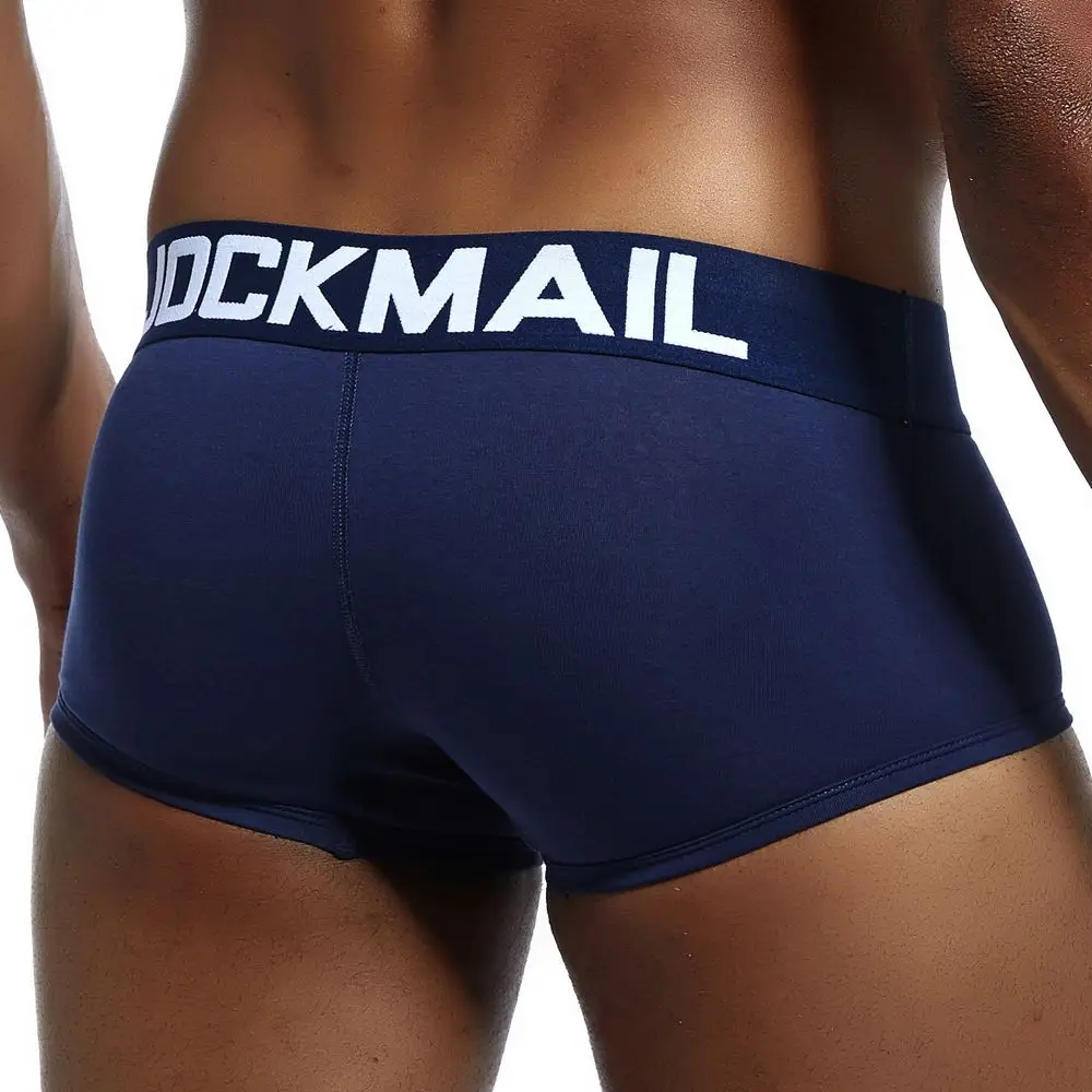 Бренд JOCKMAIL, мужские боксеры, хлопковое сексуальное мужское нижнее белье, боксеры с u-образной выпуклой сумкой, трусы с принтом листьев, Сетчатое дышащее нижнее белье для геев