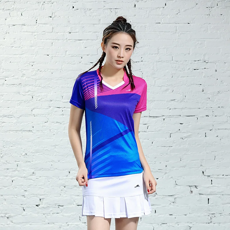 Мужская/женская рубашка для волейбола, бадминтона, Джерси, для колледжа, для бега, футболки для тренировок, спортивные футболки, рубашки для настольного тенниса, одежда - Цвет: Women Sports Suit