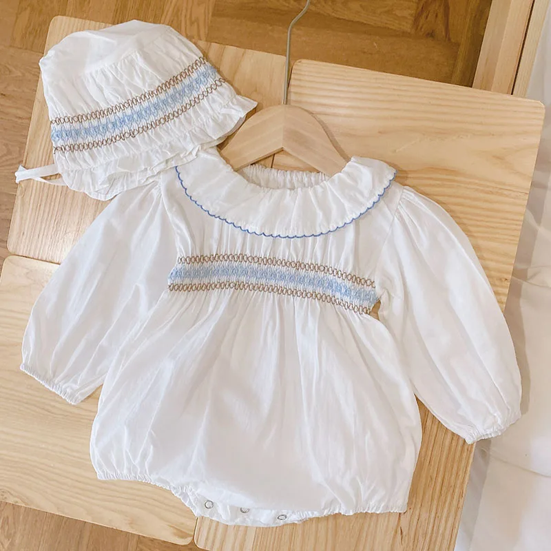 0-2Yrs Infant Lotus Leaf Collar Baby Toddler Girls Jumpsuit Spring Autumn Newborn Long Sleeve Rompers Clothes | Детская одежда и