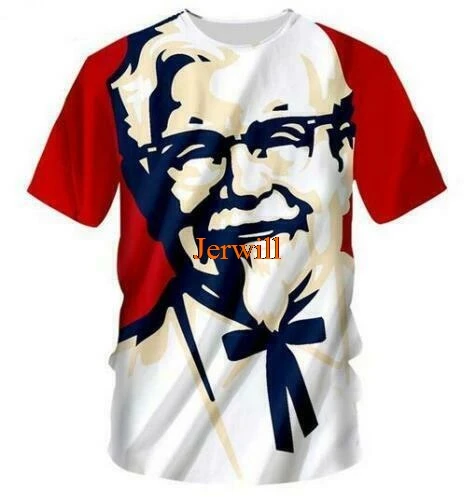 Новая мода womens KFC дедушка забавная 3D печать Повседневная футболка с коротким