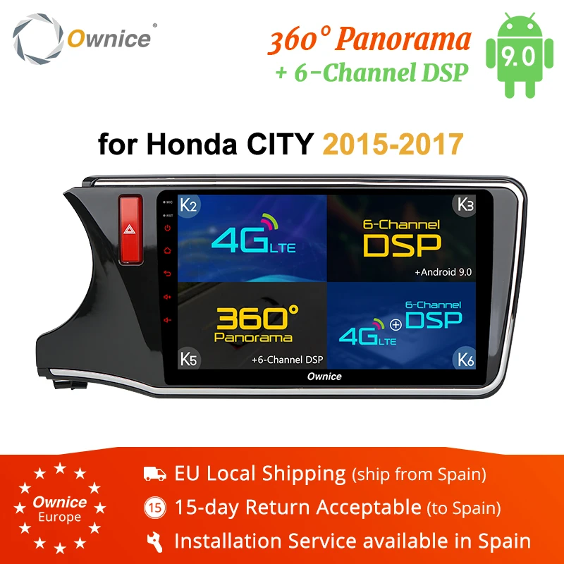 Ownice K1 K2 K3 K5 K6 2DIN 360 панорама DSP 4G LTE Автомобильный плеер радио аудио DVD Android 9 0 GPS Navi
