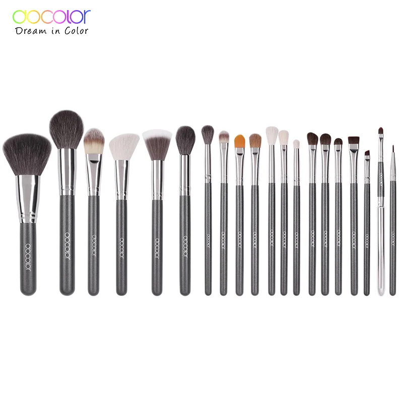 Docolor 29PCS Набор кистей для макияжа Профессиональный набор косметических кисточек Набор косметики высокого качества с натуральной щетиной для макияжа - Handle Color: 20pcs only brush