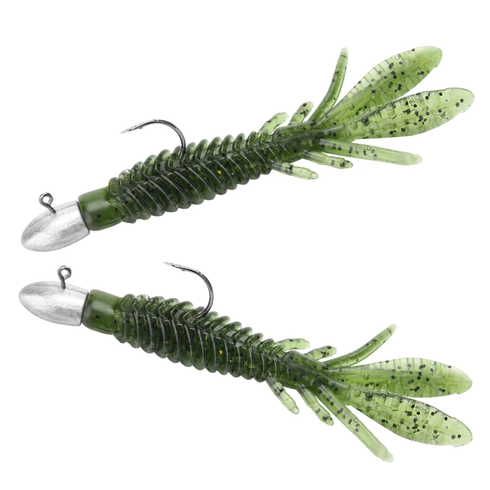 Spinpoler TPR Shrimp Worm Soft Bait Bibibi bug 70mm 2g With Salt Floating  Silicone Worm Fishing Lure use jig head 10pcs/pack