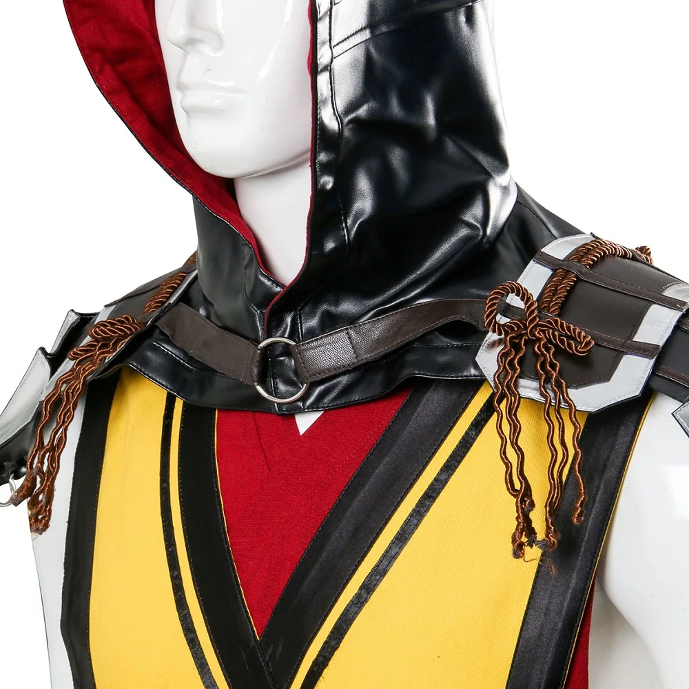 Mortal Kombat 11 SCORPION Cosplay Suit Full Set Game Mortal Kombat Halloween Cosplay Set (4)