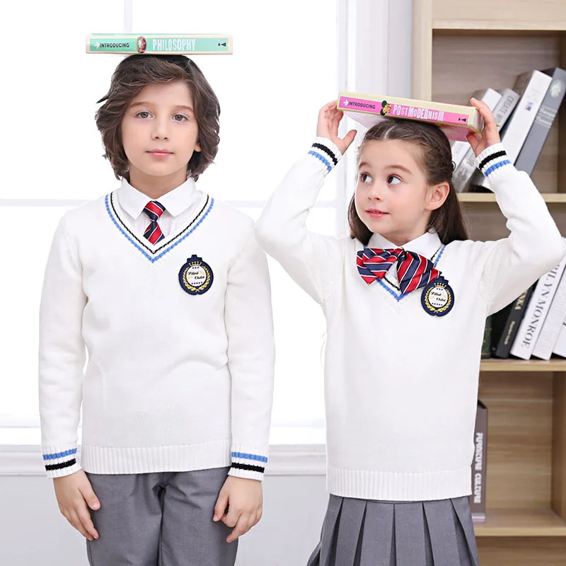 

Children's Spring And Winter Sweater College British Wind Pullover Primary And Secondary School Long Sleeve Big Boy Sweater Coat