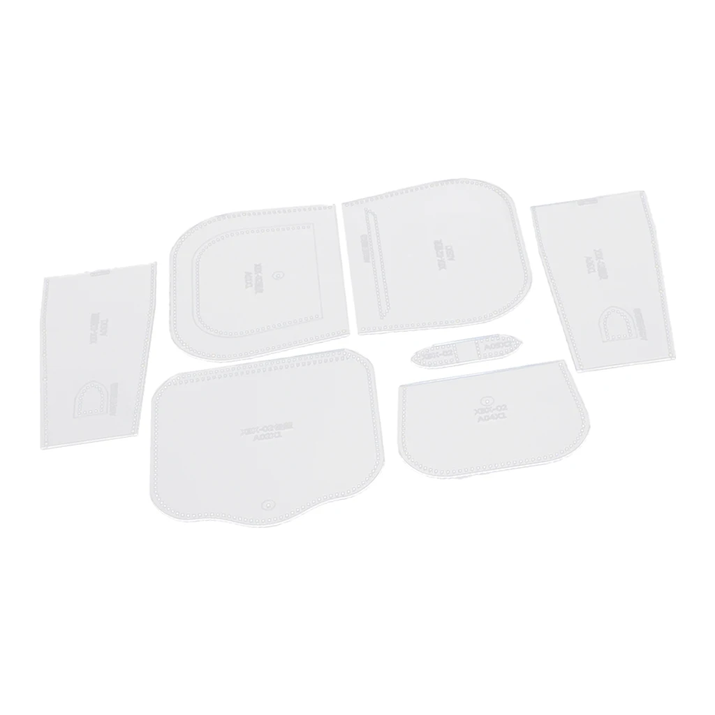 7pcs Leather Sewing Tool Clear Acrylic Wallet Purse Stencil Template Leathercrafts