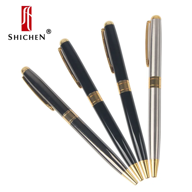 Shichen A068 Высококачественная тонкая металлическая ручка 0,7 и 1,0 мм Заправка металлическая шариковая ручка для офиса Бизнес подарок или школы использование