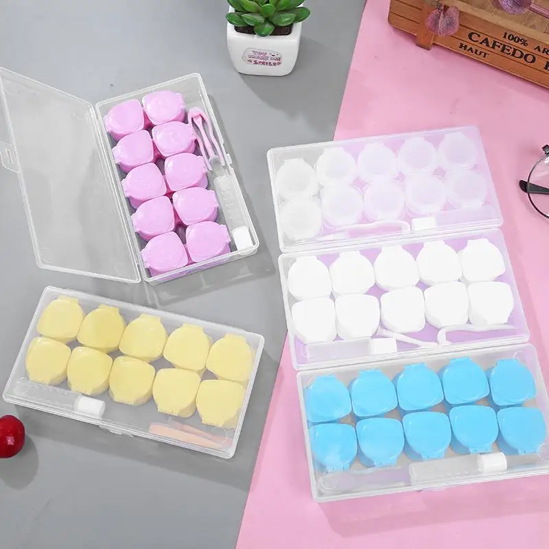 5 Pcs Contact Lens Cases Unisex Travel Easy Carry Colored Container