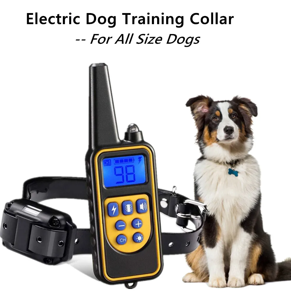 New Electric LCD Dog Training Collar Waterproof Rechargeable Remote Control Pet for All Size Shock Vibration Sound 50%off