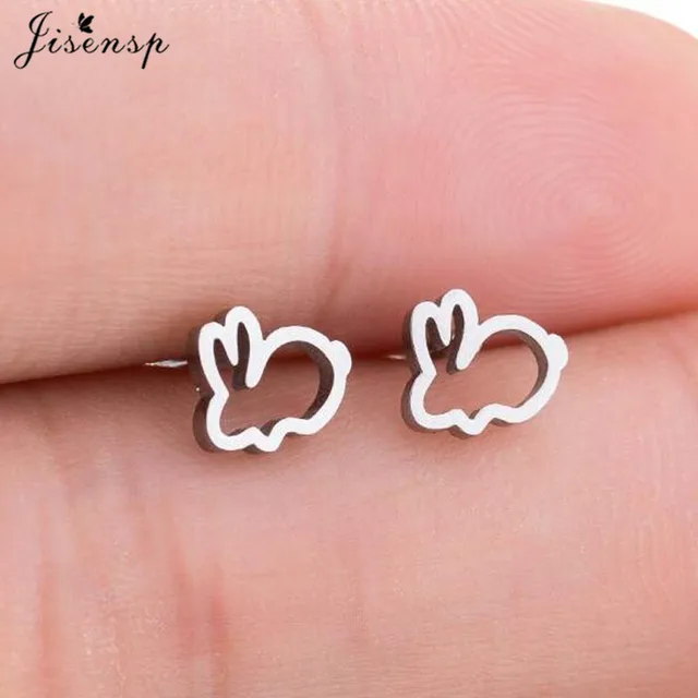 Mini Stainless Steel Earings Fashion Jewelry Small Animal Ear Studs Punk Cross Star Dragon Ballet Stud Earrings Pendientes Gifts GED065