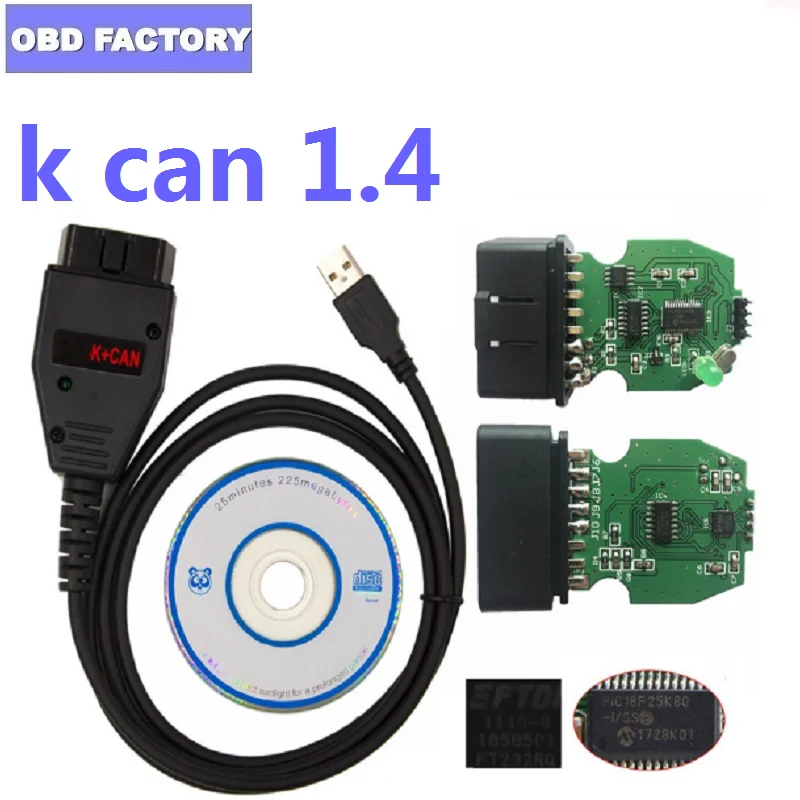 Для VAG K + CAN Comander 1 4 зеленая печатная плата PIC18F258 1/S0 FTDI FT232RL чип Line Commander Full|Кабели и