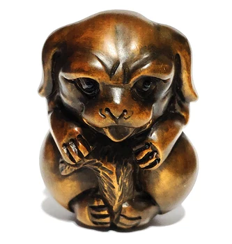 

Y6487 - 1.6" Hand Carved Boxwood Netsuke : Lovely Dog