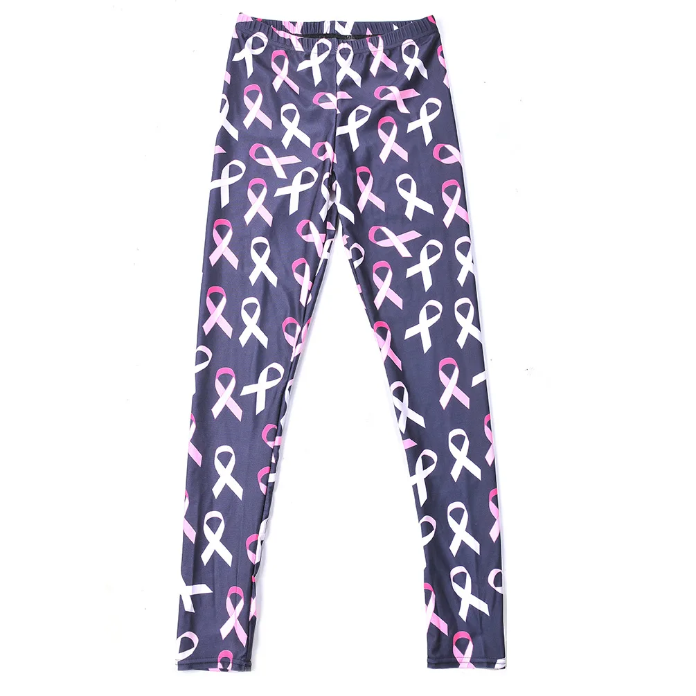Drop Shipping Skates Printed Leggings Hollow Waistband Bandage High Waist Moving Sportwear White Pink Wow Factor Print Leggings