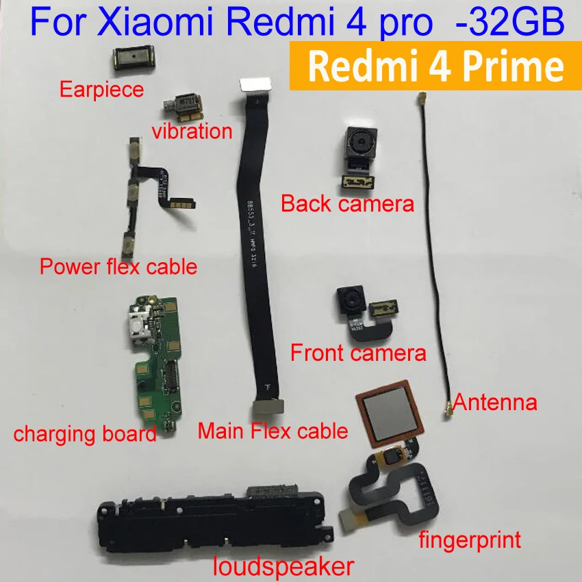 Оригинальная задняя камера для Xiaomi Redmi 4 Prime 32 ГБ USB зарядная плата фронтальная