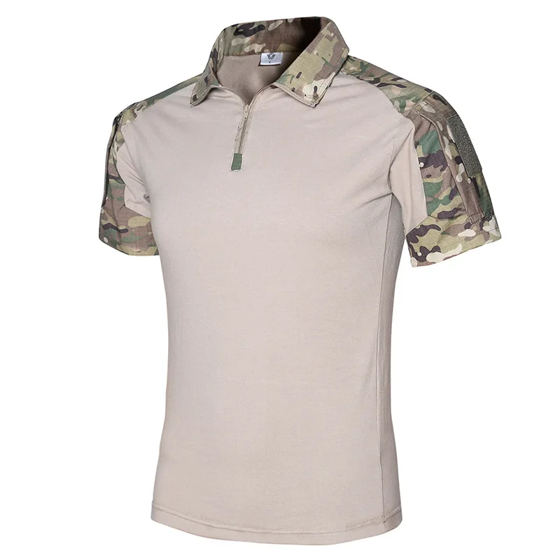 Billige Männer Im Freien Taktische Militärische Camouflage T shirt Atmungsaktiv UNS Armee Kampf T shirt Schnell Trocknend Camo Jagd Camping Wandern Tees