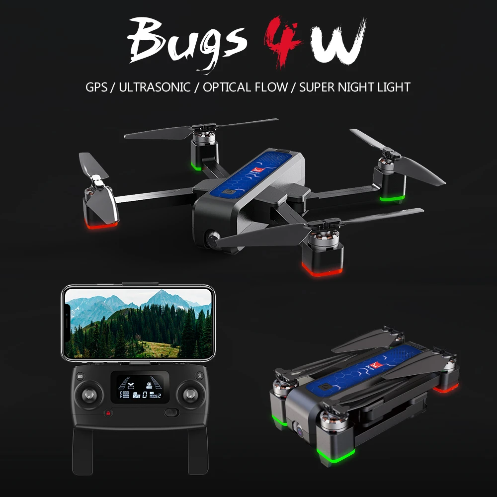  MJX Bugs 4W B4W 5G GPS Drone with WIFI 2K HD Camera Anti-Shake 1.6KM 25Minute Fly Time Optical Flow