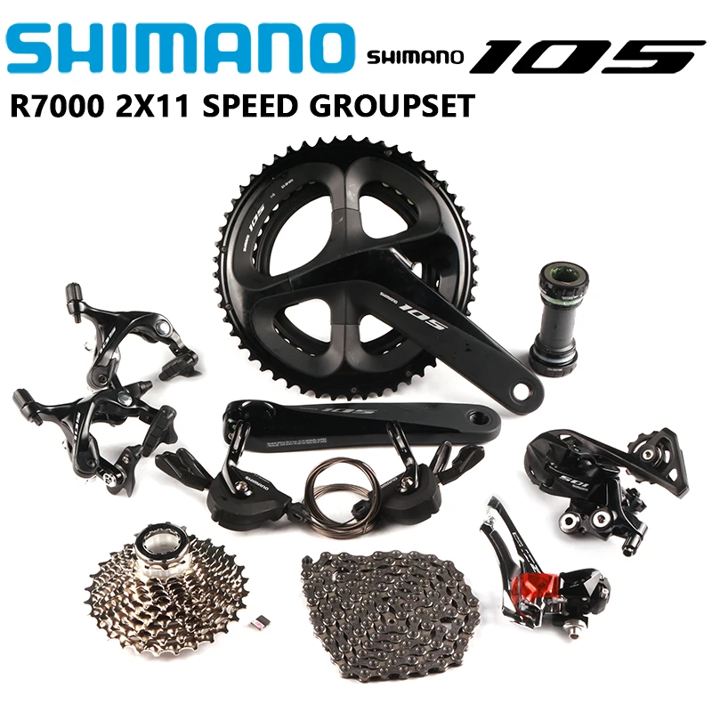 Комплект велосипеда SHIMANO 105 R7000 RS700 2x11 Speed 165/170/172.5/175 мм 50 34T 52 36T 53 39T дорожный