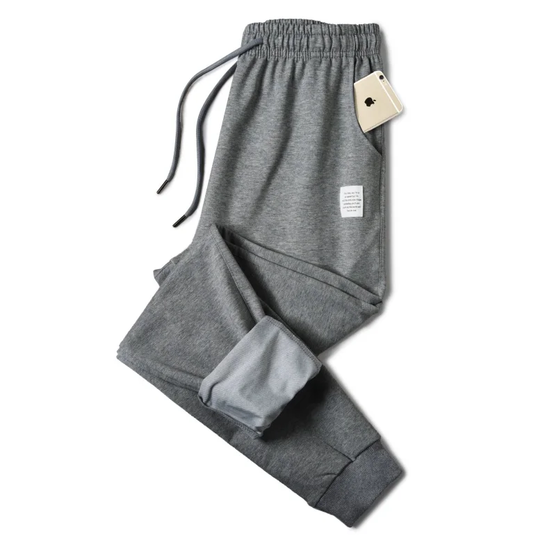 

Cotton Men Sweatpants Casual Joggers Sportswear Elastic Solid Drawstring Trousers Male Patchwork Track Pants Wiht Pocket Korean