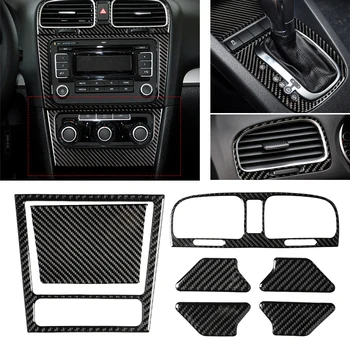 

For VW Golf 6 2008-2012 gti R MK6 Scirocco Car Stickers Interior Styling Gear Shift CD Media Panel Air Vent Cover Trim Sticker