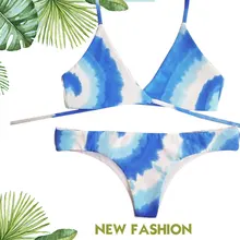 Бикини, купальник для женщин, для пляжа, для девушек, сексуальный Модный Купальник для женщин, купальный костюм, Раздельный тип, перекрестный, синий градиент