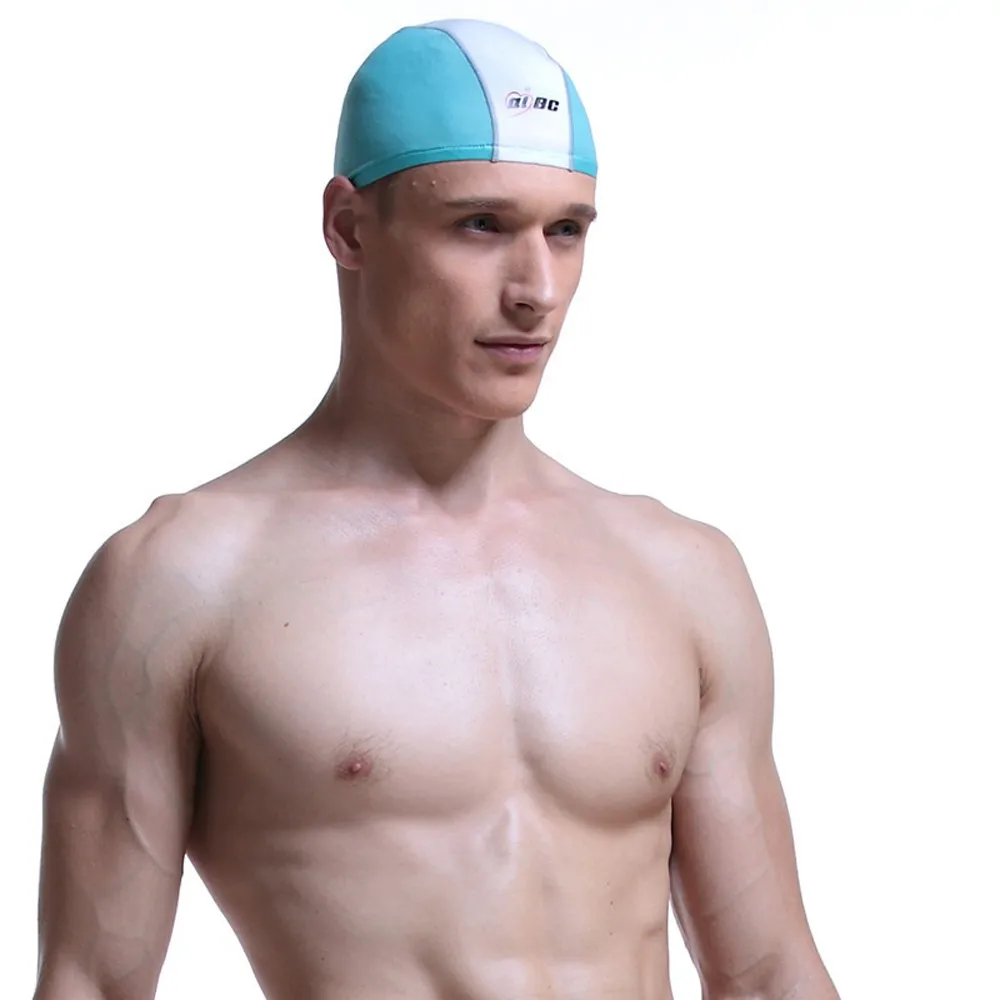 Мужская водонепроницаемая шапка для плавания Премиум-класса, не скользящая шапочка для плавания, размер s, шапка для защиты ушей, Лоскутные Шапки для плавания в бассейне, свободный размер, спортивные - Цвет: C