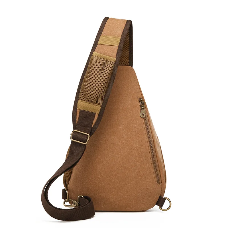 

2018 New Style Multi-functional Men Canvas Chest Bag Casual Retro Solid Color MEN'S Messenger Bag