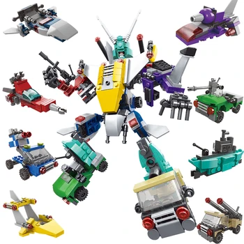 

City SWAT Robot Building Blocks Car Toys for boys Helicopter City Mechanical Truck Blocks Changeable Bricks Toys for Children