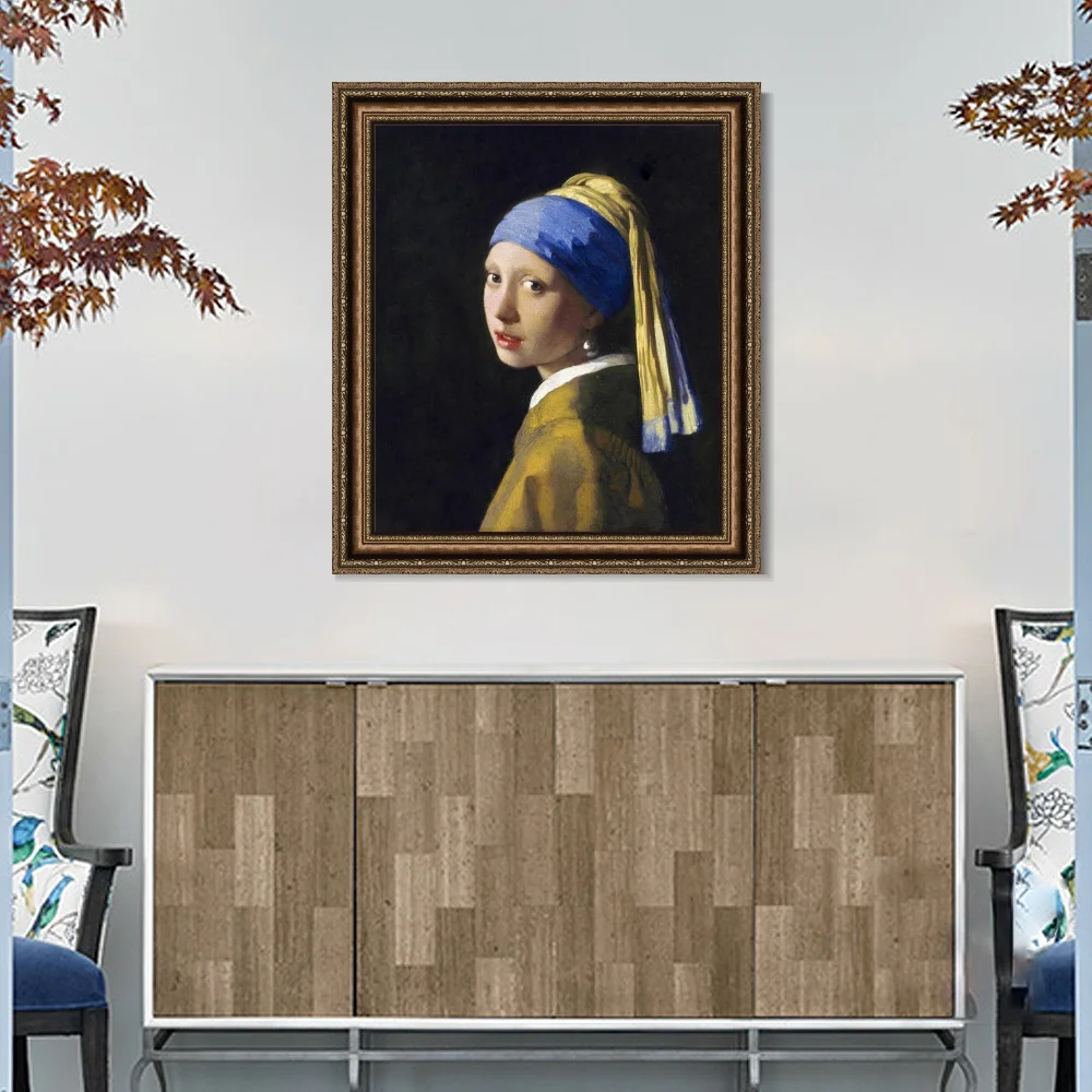 Девушка с жемчужной серьгой от Johannes Vermeer холст живопись декоративная настенная живопись холст плакат и печать картина для домашнего декора