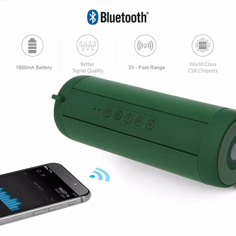 Bluetooth Колонка портативная с FM радио Aux TF|Сабвуферы| |